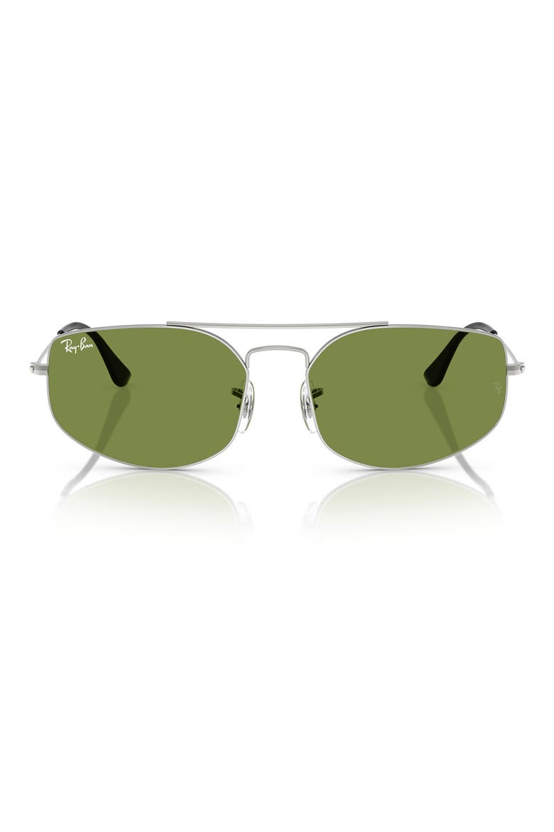 60mm Irregular Sunglasses, Main, color, SILVER