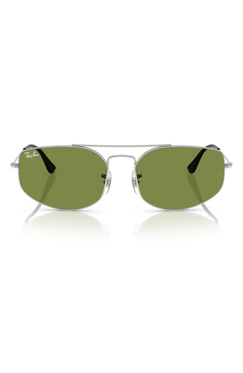 Ray-Ban 60mm Irregular Sunglasses, Main, color, Silver