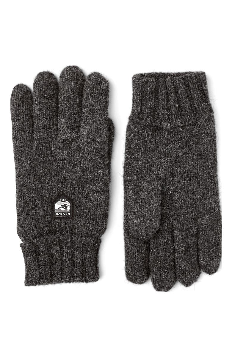 Hestra Wool Blend Gloves, Main, color, Charcoal