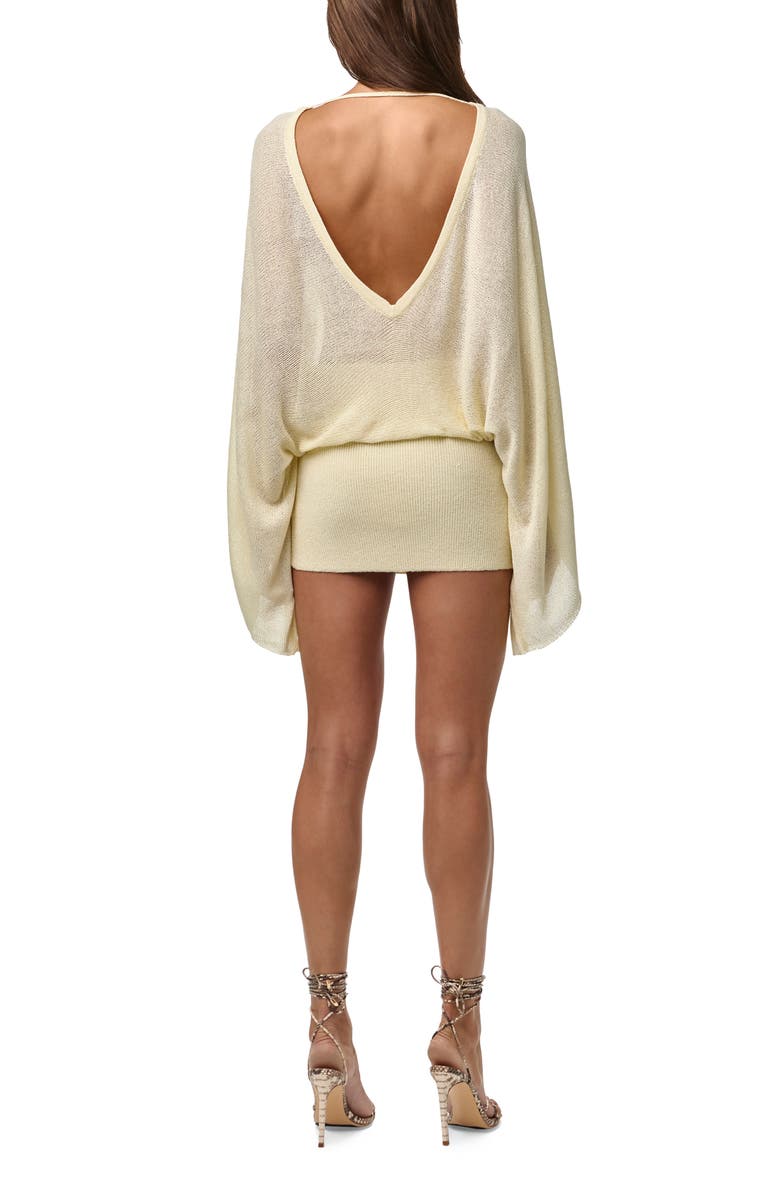 Naked Wardrobe Drape Sleeve Knit Minidress, Alternate, color, Lemonade