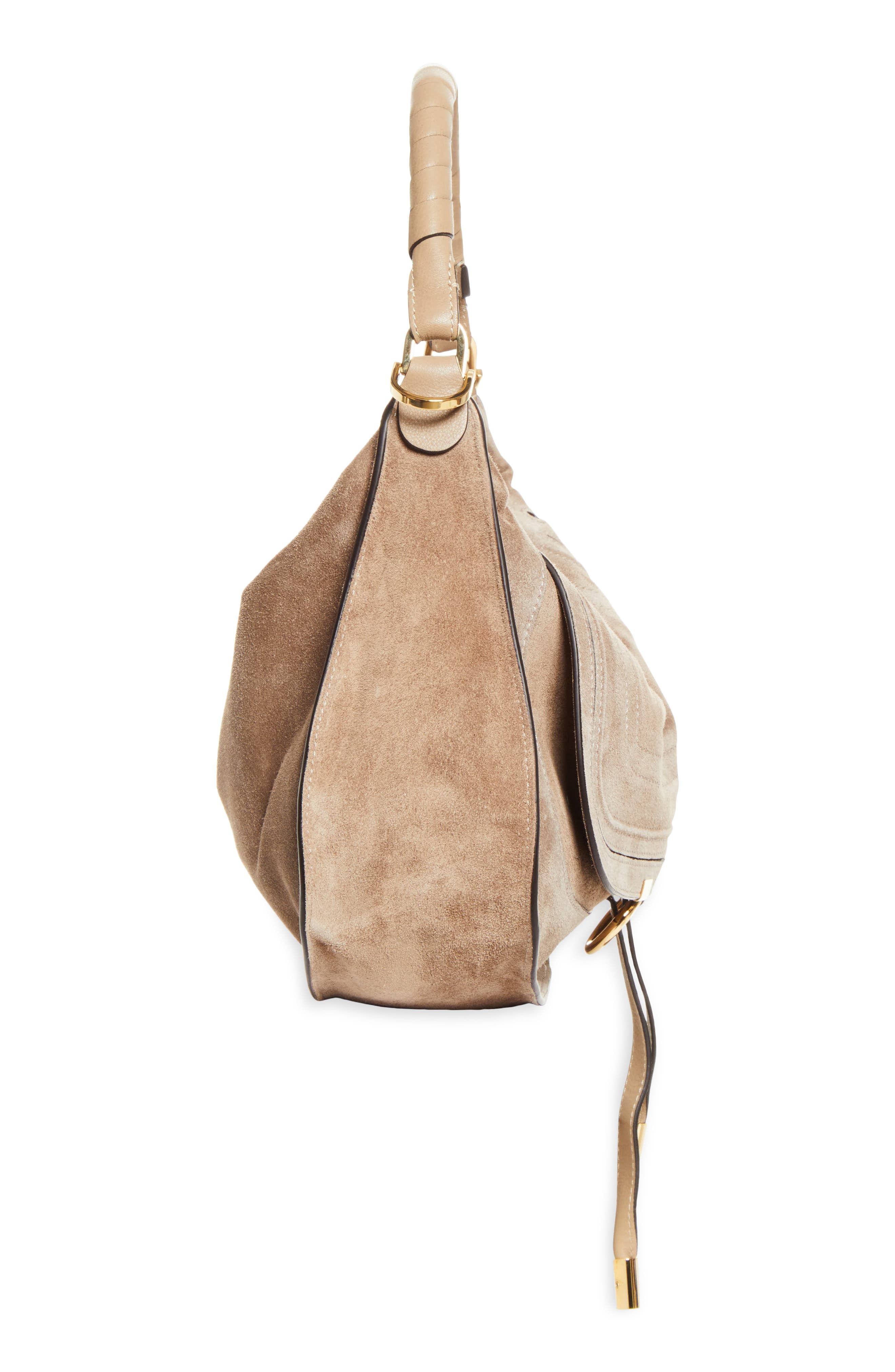 Chloé Small Marcie Suede Shoulder Bag, Alternate, color, Boyish Brown