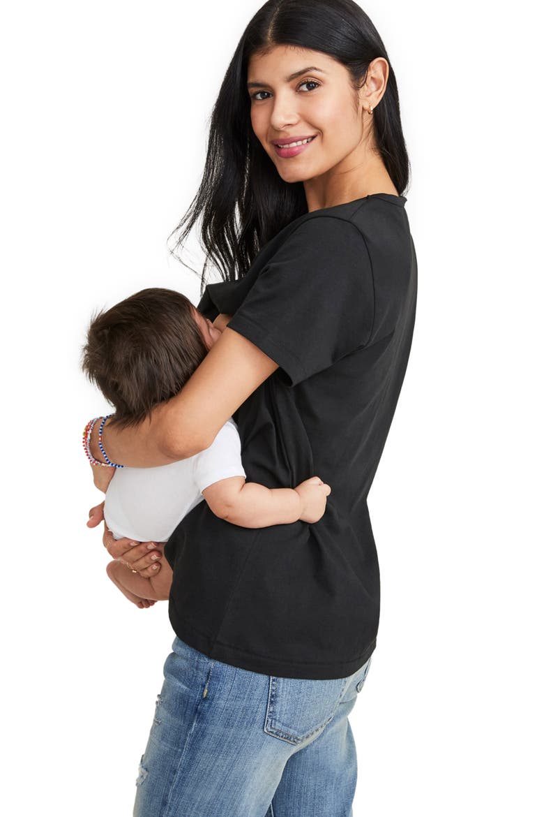 The Luxe Nursing Tee, Alternate, color, BLACK