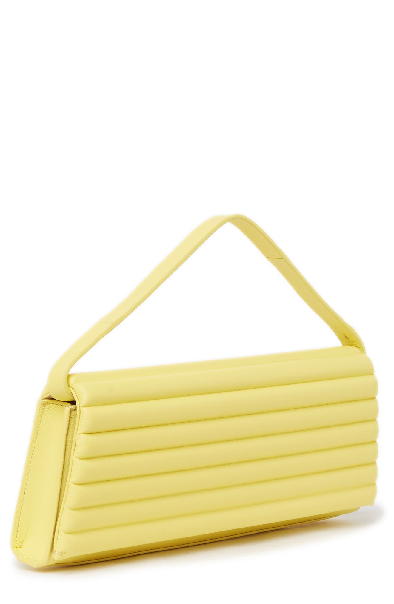 Alez Quilted Padded Leather Clutch, Alternate, color, SUNBEAM
