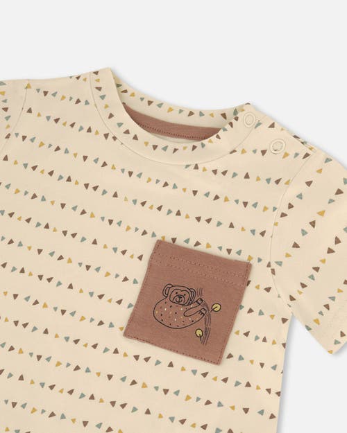 Deux Par Deux Baby Boy's Printed Organic Cotton Top And Pant Set Brown, Beige, And Monkey In Brown, Beige, And Monkey