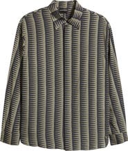Emporio Armani Gro Print Long Sleeve Button-Up Shirt