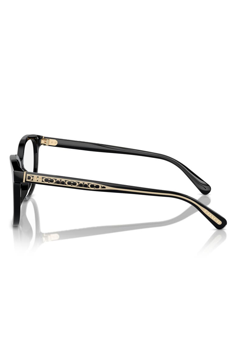 COACH 55mm Square Optical Glasses, Alternate, color, Black / Demo Lens