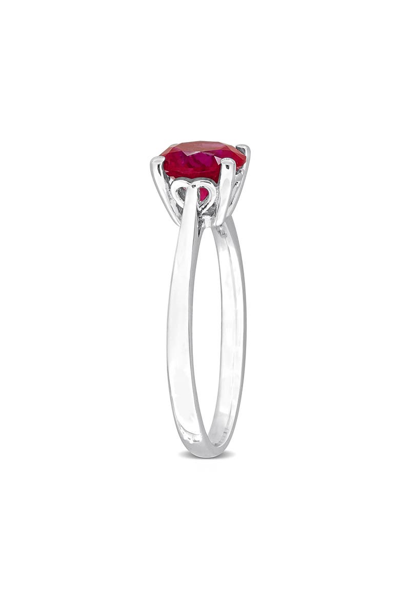Created Ruby Solitaire Ring, Alternate, color, RED