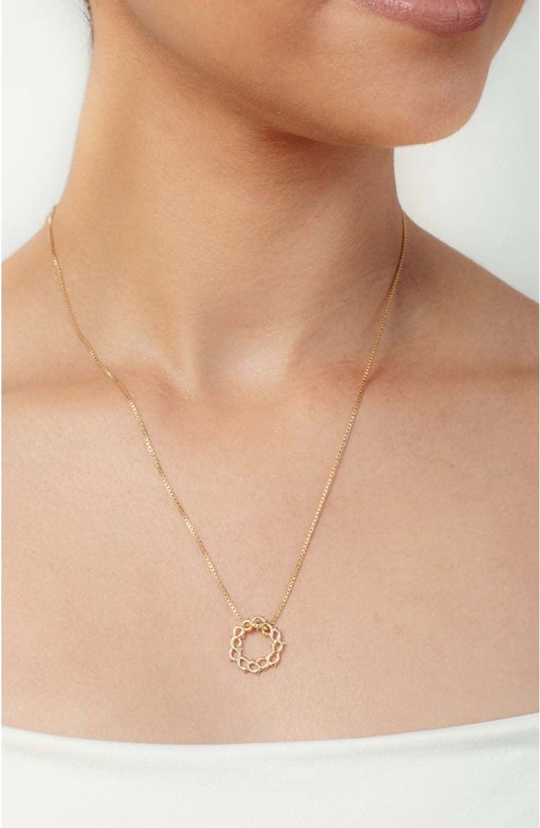 Rizen Jewelry Crown Of Thorns Necklace, Alternate, color, 18K Gold Plated