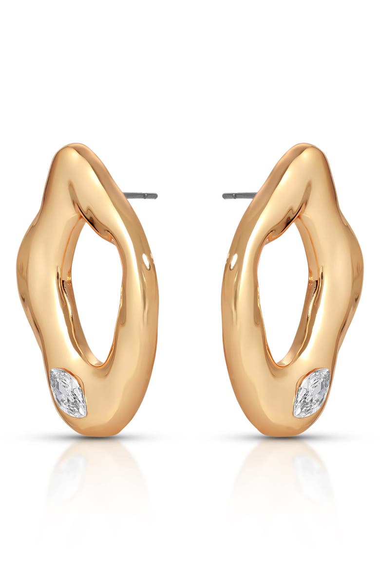 Ettika Liquid Metal Drop Earrings, Alternate, color, Gold