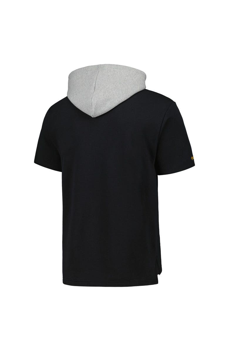 Mitchell & Ness Men's Mitchell & Ness Black Pittsburgh Steelers Postgame Short Sleeve Hoodie, Alternate, color,