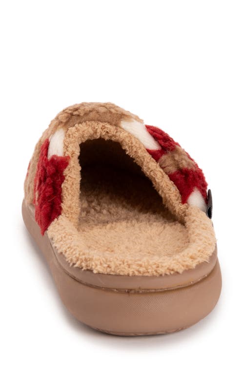 Muk Luks Joss Faux Shearling Lined Slipper In Brown