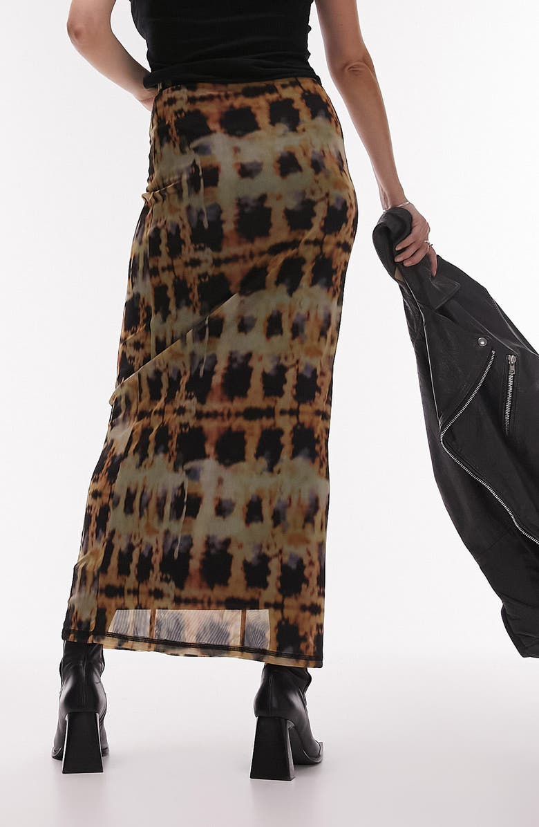 Topshop Tie Dye Midi Skirt, Alternate, color, 