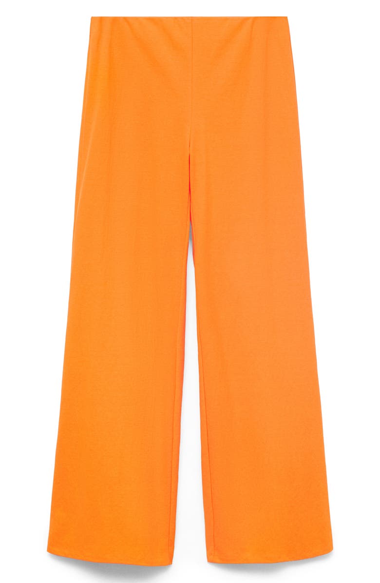 MANGO Flowy Straight Leg Pants, Alternate, color, Orange