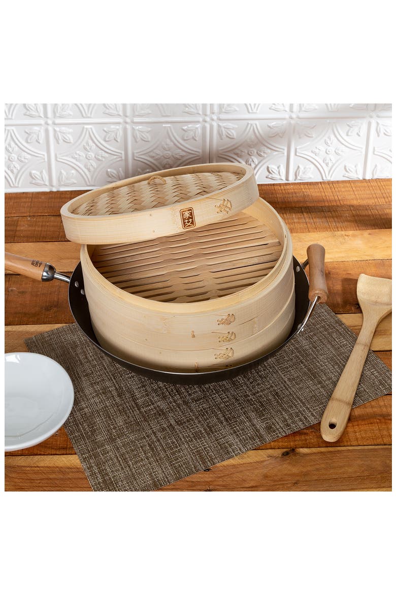 3-Tier Bamboo Steamer Baskets - 12", Alternate, color, NATURAL