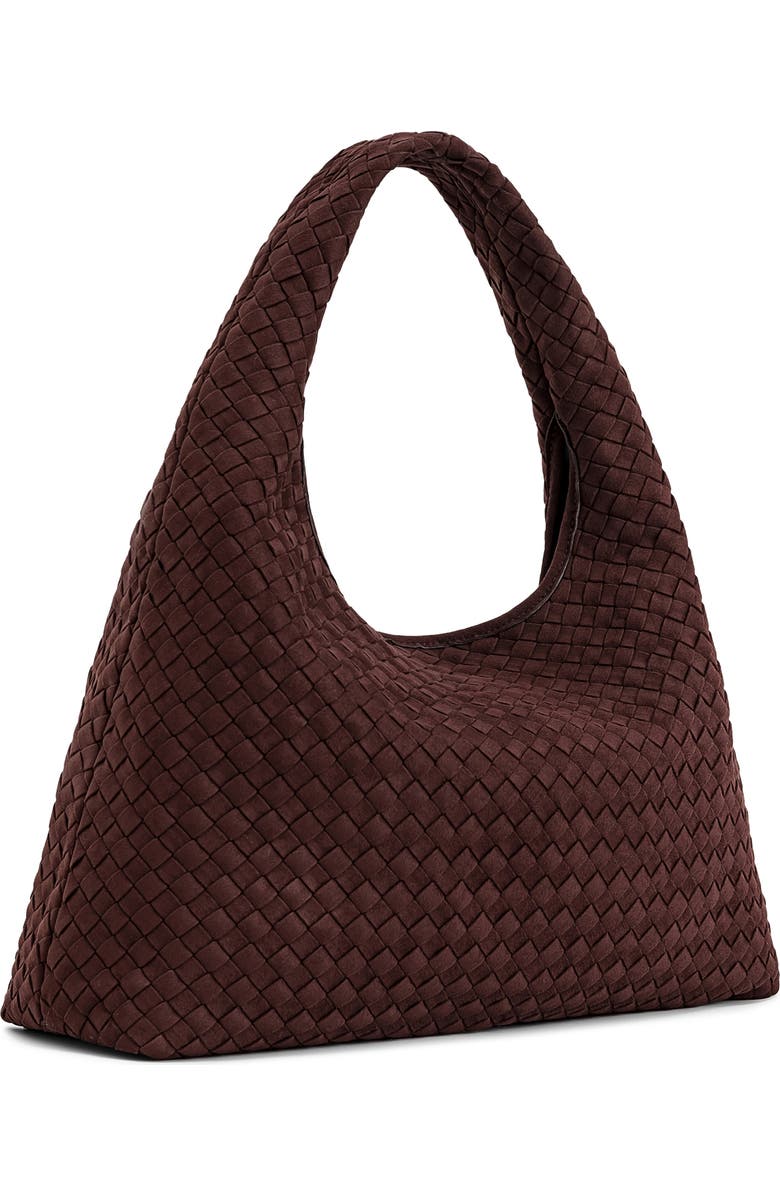 JW PEI Laura Woven Faux Suede Shoulder Bag, Alternate, color, Dark Brown