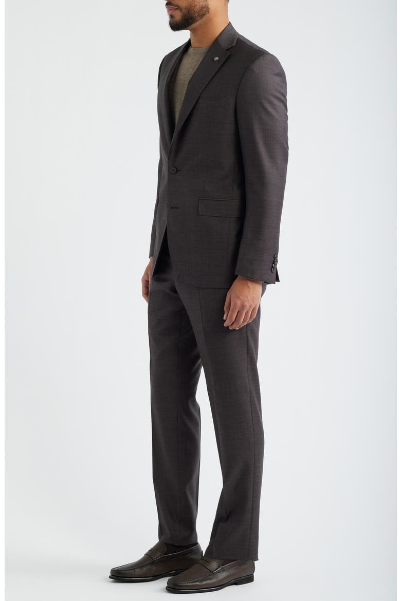 Esprit Contemporary Fit Brown Mélange Super 130s Wool Suit, Alternate, color, BROWN
