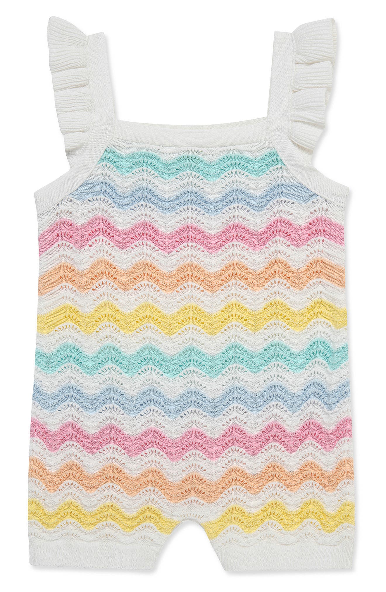 Little Me Kids' Wavy Pointelle Stripe Romper