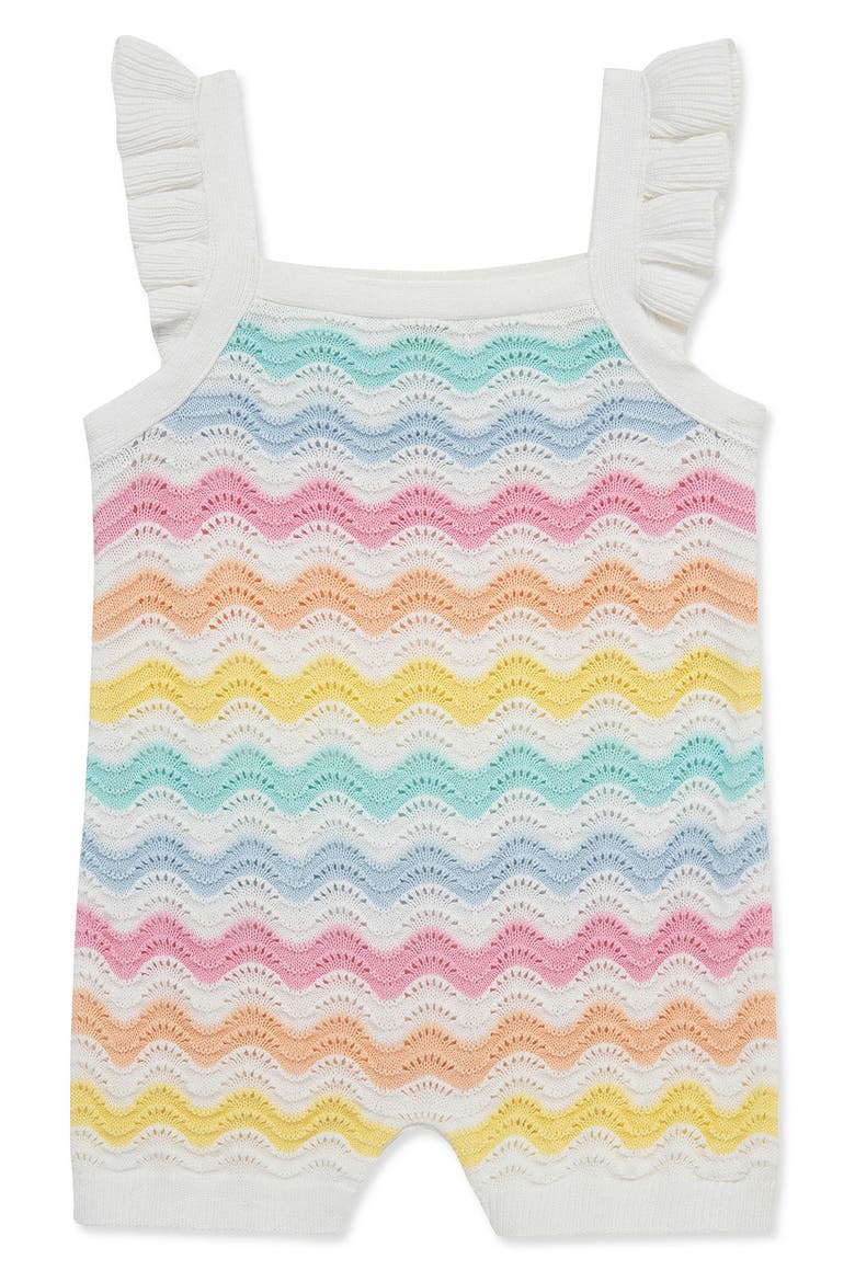 Kids' Wavy Pointelle Stripe Romper, Main, color, MULTI STRIPE