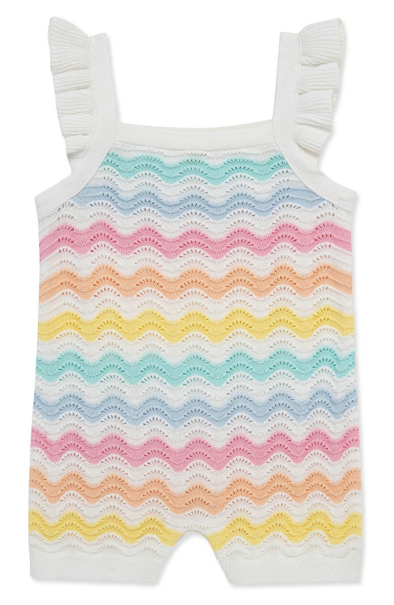 Little Me Kids' Wavy Pointelle Stripe Romper, Main, color, Multi Stripe
