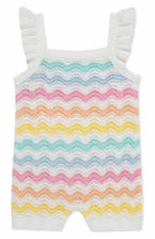 Little Me Kids' Wavy Pointelle Stripe Romper