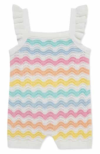 Little Me Kids' Wavy Pointelle Stripe Romper