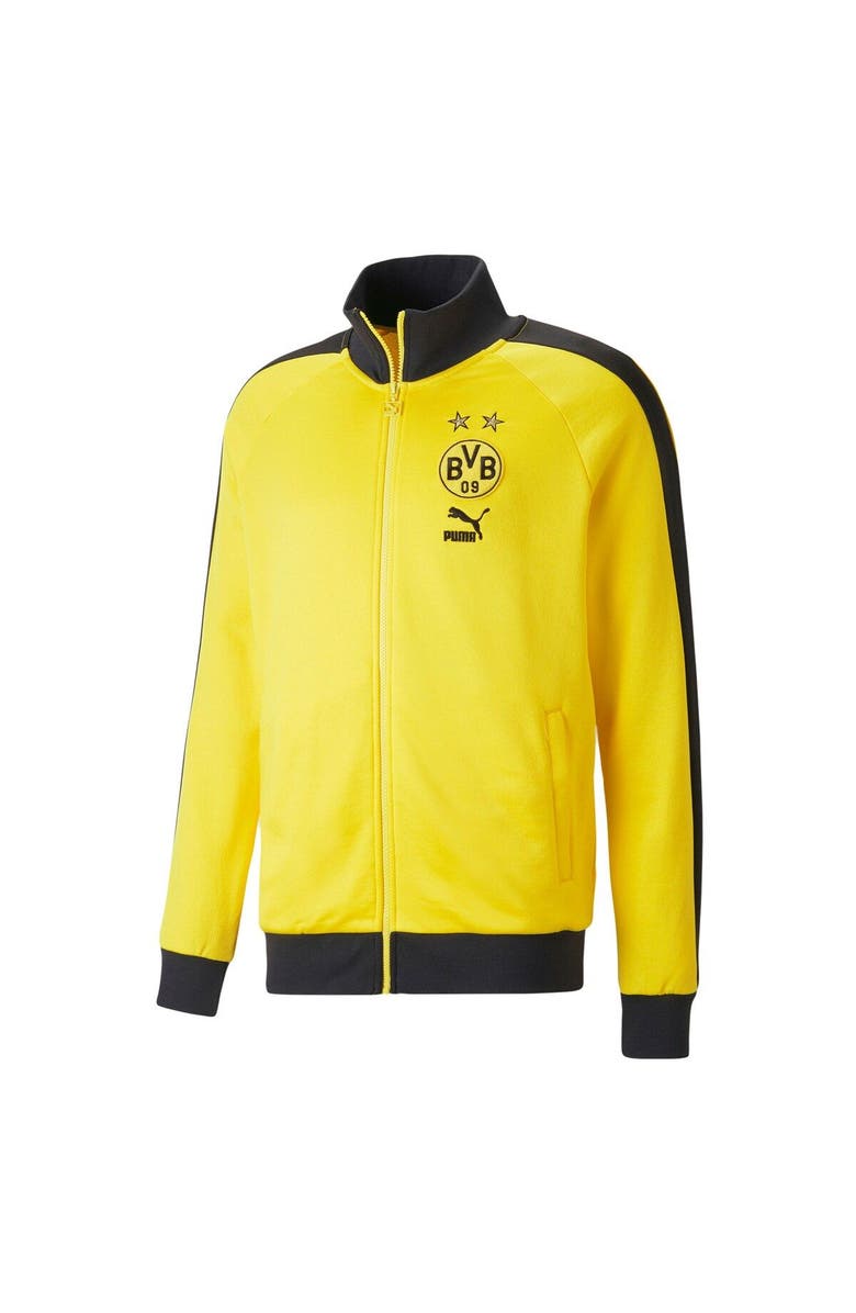 PUMA Men's Puma Yellow Borussia Dortmund ftblHeritage T7 Raglan Full-Zip Track Jacket, Alternate, color, 