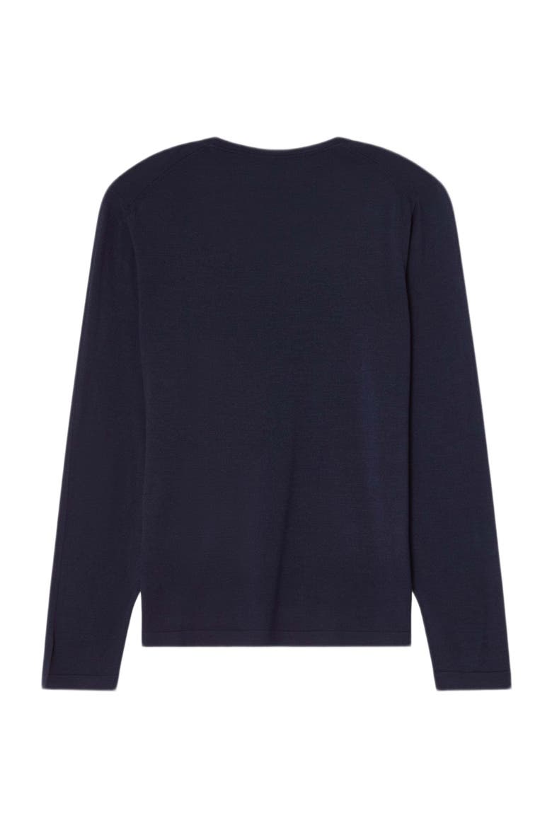 Lawrence Wool Silk Fine Gauge Jersey Long Sleeve Tee, Alternate, color, Navy