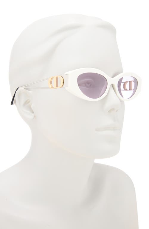 Dior 30montaigne B6i 51mm Oval Sunglasses In White