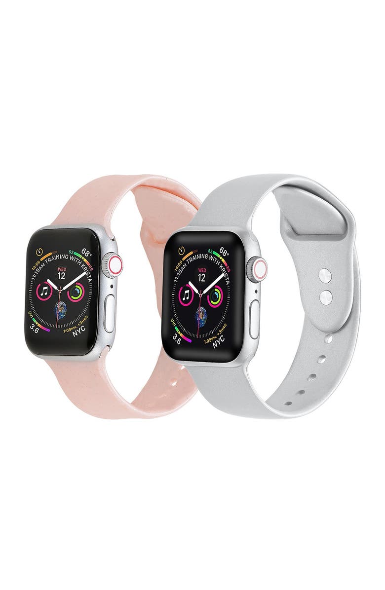 The Posh Tech Assorted 2-Pack Silicone Apple Watch<sup>®</sup> Watchbands, Main, color,