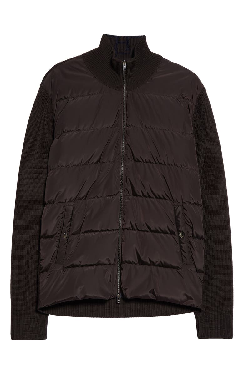 Herno Quilted & Knit Bomber Jacket, Alternate, color,