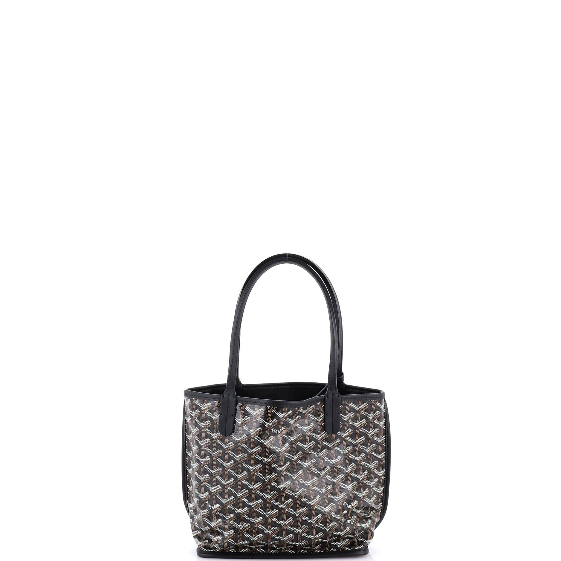 Pre-Owned Goyard Anjou Reversible Tote Coated Canvas Mini, Alternate, color, Black