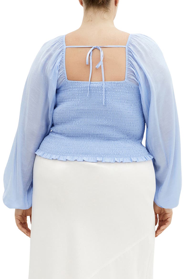 Rowy Smocked Balloon Sleeve Top, Alternate, color, SKY BLUE