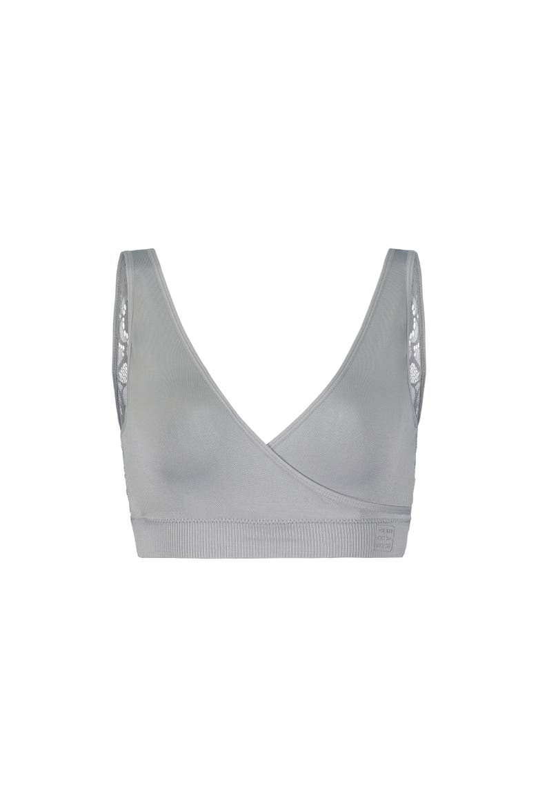 Hug Lace Back Sports Bra, Main, color, Natural Grey