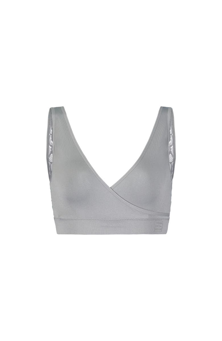 BRABAR Hug Lace Back Sports Bra, Main, color, Natural Grey