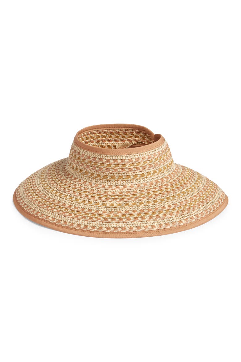 Packable Full Brim Visor, Main, color, NATURAL LIGHT COMBO