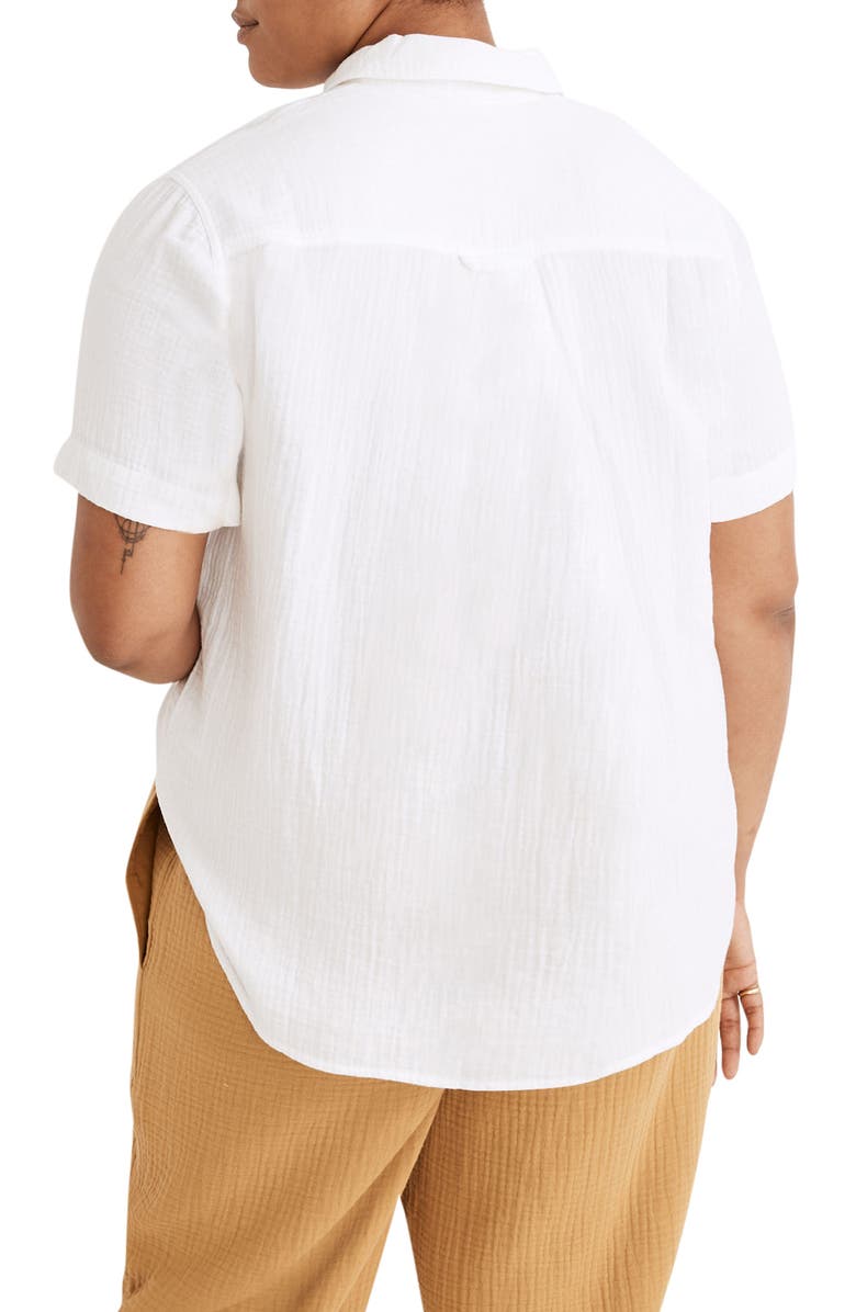 Madewell Lightspun Flap Pocket Short Sleeve Button-Up Shirt, Alternate, color, 