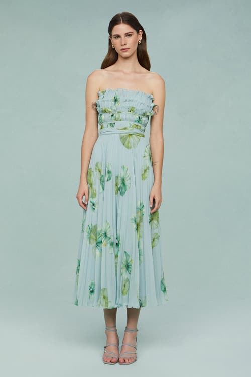 Amur Cathy Floral Plisse Midi Dress