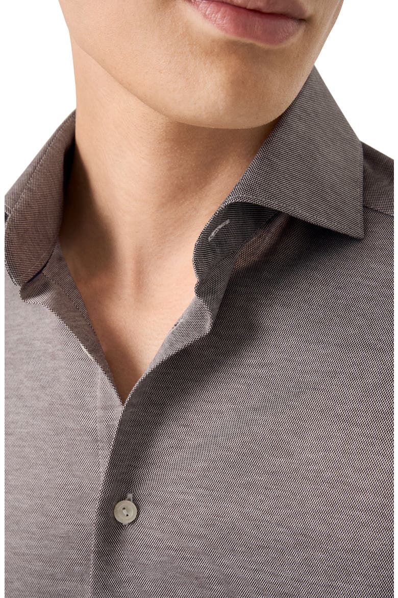 Contemporary Fit Filo Di Scozia Knit Shirt, Alternate, color, MEDIUM BROWN