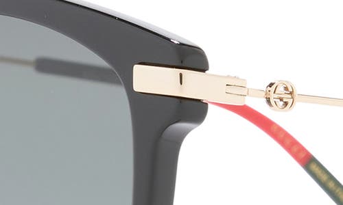 Gucci 56mm Square Sunglasses In Black Gold Grey