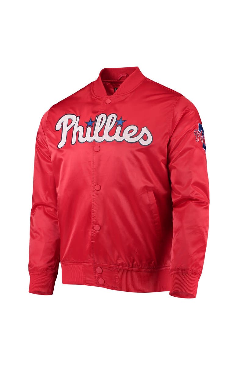 PRO STANDARD Men's Pro Standard Red Philadelphia Phillies Wordmark Satin Full-Snap Jacket, Alternate, color, Red