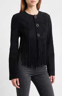 FRAME The Saddle Suede Fringe Jacket