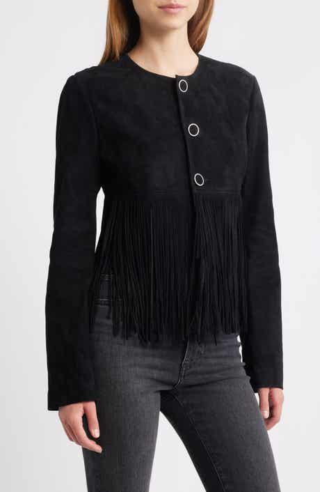 FRAME The Saddle Suede Fringe Jacket