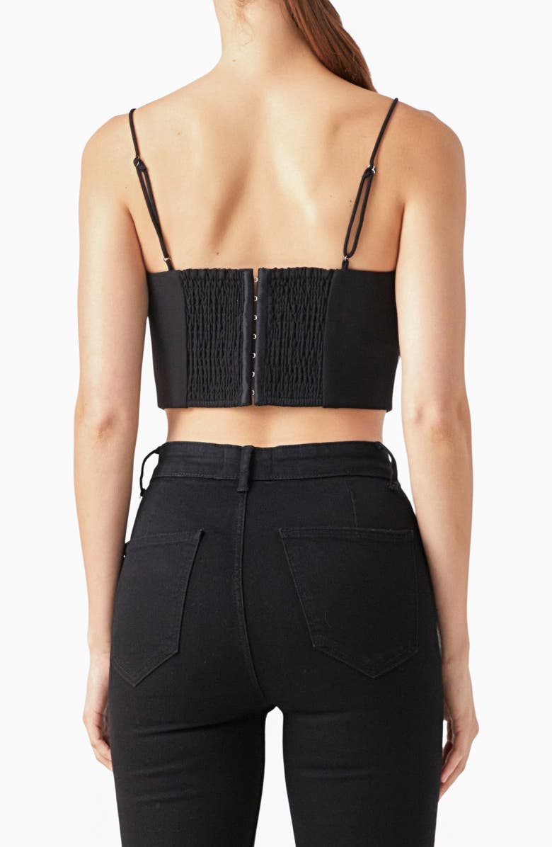 Endless Rose Organza Flower Crop Top, Alternate, color, Black