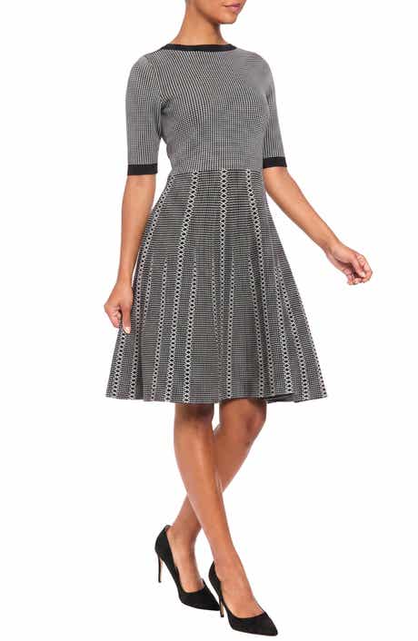 Elbow Sleeve Fit & Flare Sweater Dress