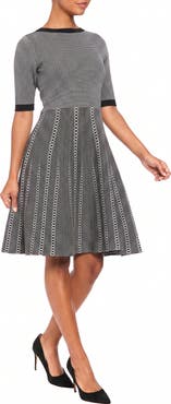 London Times Elbow Sleeve Fit & Flare Sweater Dress