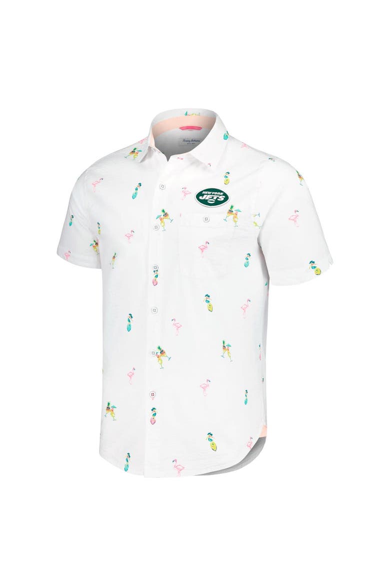 Men's Tommy Bahama White New York Jets Nova Wave Flocktail Button-Up Shirt, Alternate, color, White