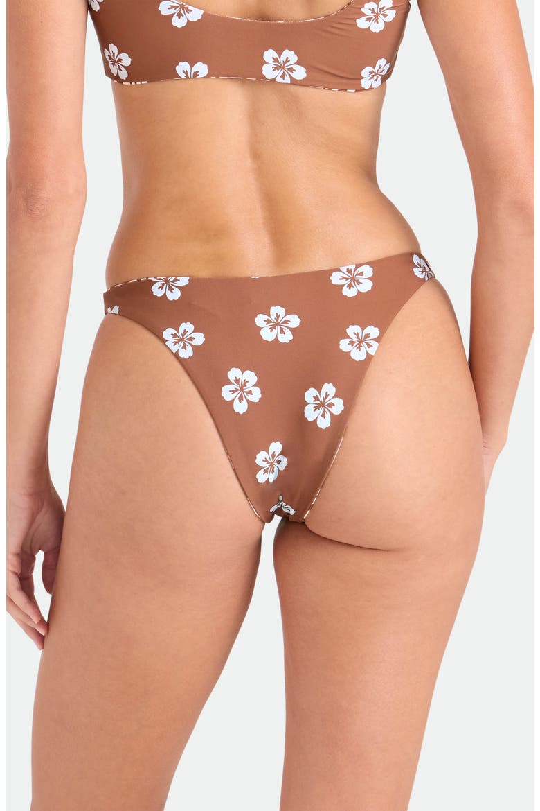 Coco Retro Bloom Reversible Bikini Bottoms, Alternate, color, DARK BROWN