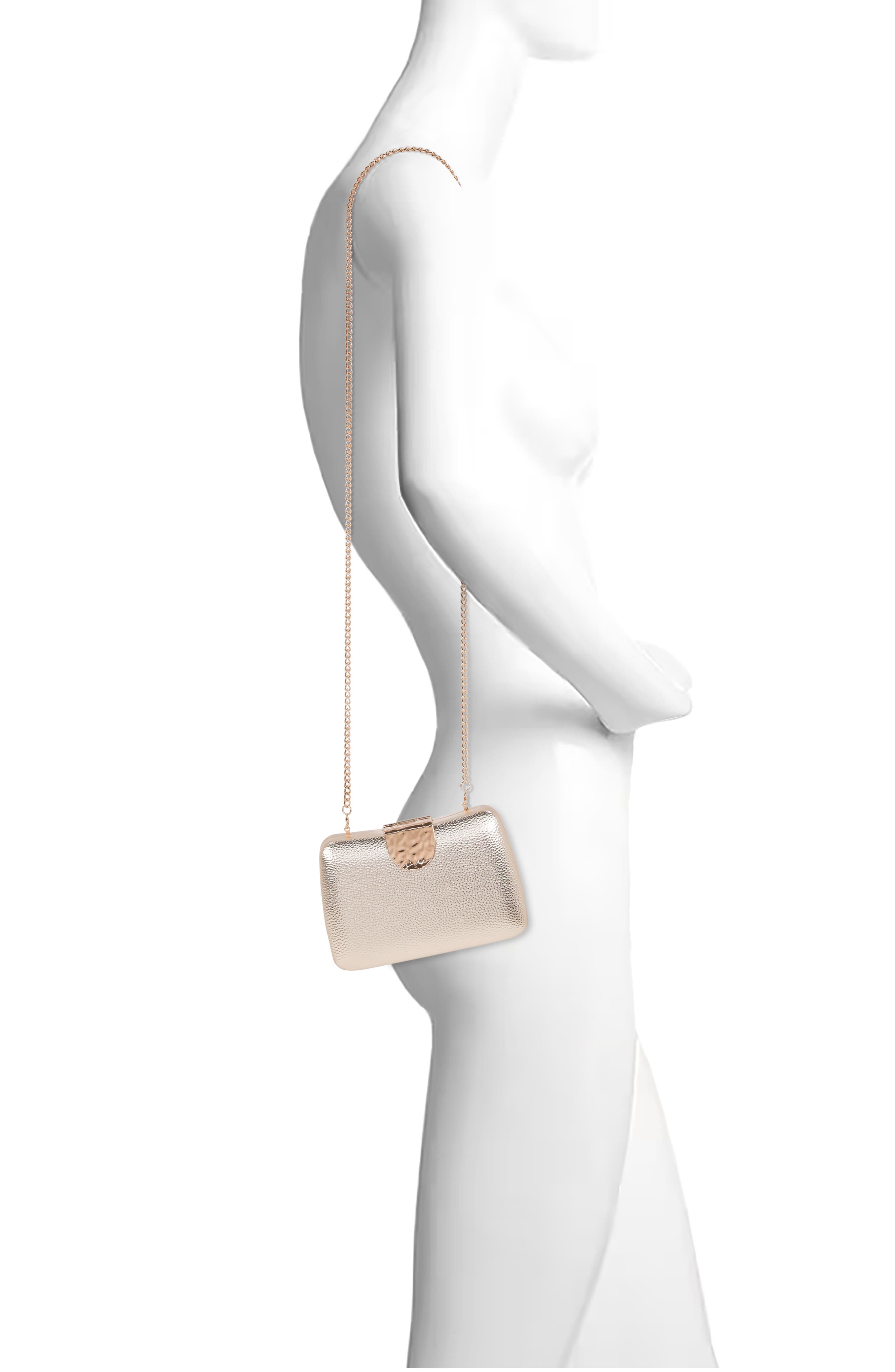 Jewel Badgley Mischka Tatum Faux Leather Clutch, Alternate, color, 