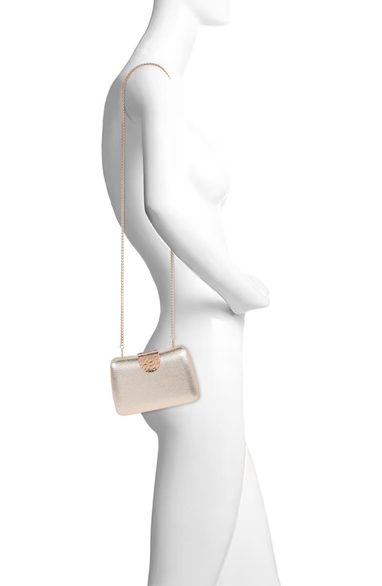 Jewel Badgley Mischka Tatum Faux Leather Clutch, Alternate, color,