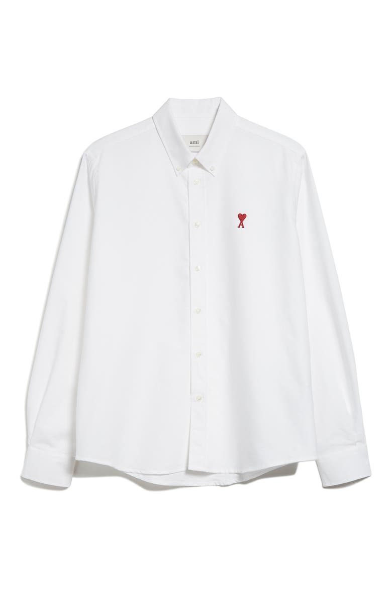 Ami De Coeur Cotton Oxford Button-Down Shirt, Alternate, color, 168 BLANC NATUREL